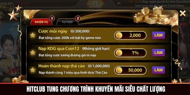 Trang Chủ HITCLUB tung chương trình khuyến mãi siêu chất lượng